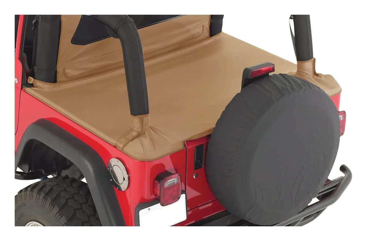 1992-1995 Wrangler YJ Channel-Mounted; Spice; Keep your gear clean dry and away from prying eyes with a Rough Trail Tonneau Cover