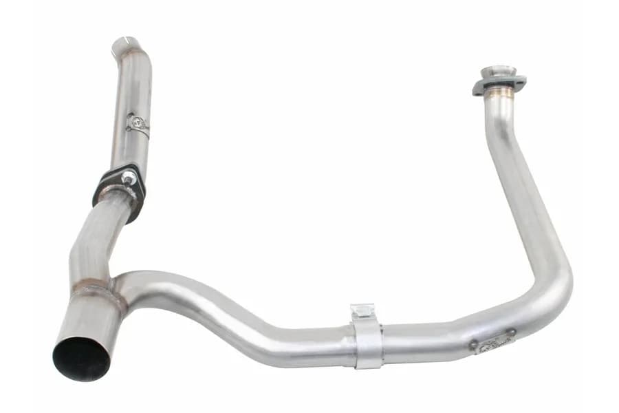 aFe POWER Twisted Steel Loop Delete Down-Pipe & Y-Pipe 2-2.5in Aluminized Exhaust System - JK 4DR 3.6L