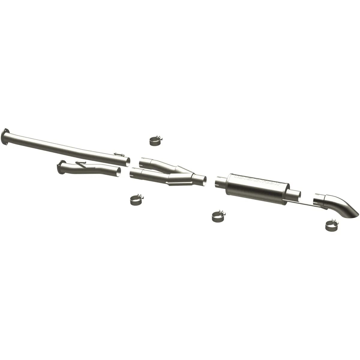 09-10 Toyota Tundra 5.7 EC/CC Cat-Back System featuring 2.5in stainless steel piping and a 3in stainless steel Turn Down tip