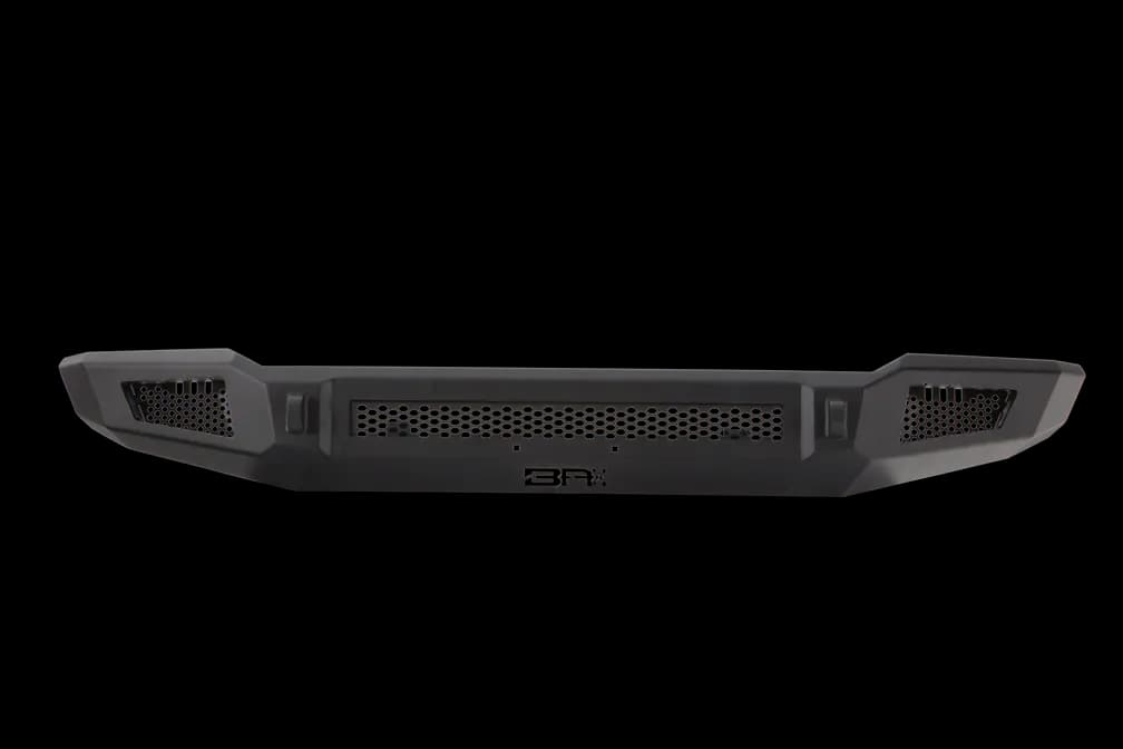 Ambush Series Front Bumper; 3/16 And 1/4 in. Roll Steel; Non Winch; 30 in. Dual Row/2 Cube Style LED Light Mount; Black; Steel;