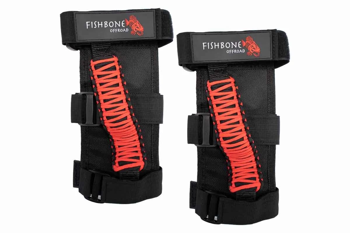 Fishbone Offroad FB55280 Red Paracord Grab Handles w/ Three Straps FB55280
