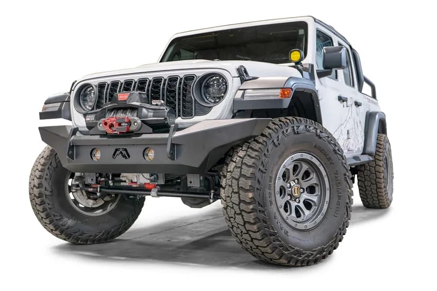 Lifestyle Winch Bumper; w/No Guard; Plate Steel; Carbon Black Powdercoat;