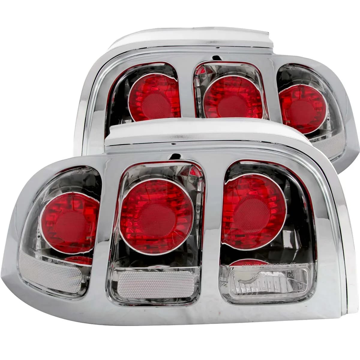 Tail Light Assembly; Clear Lens; Chrome Housing; Pair;
