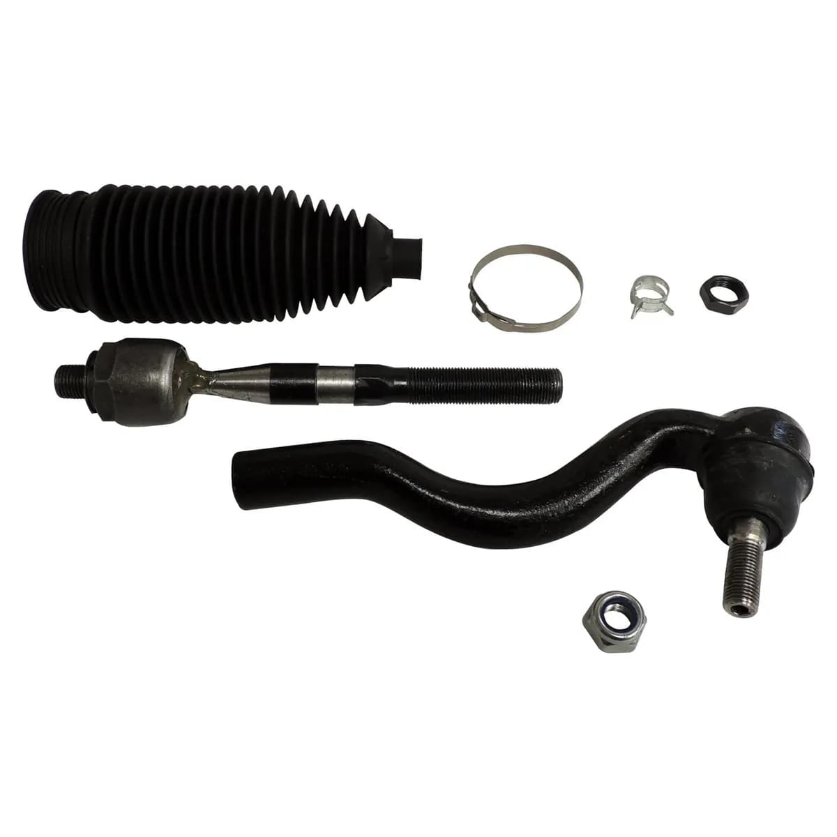Black Tie Rod End Kit Left Tie Rod End Kit;includes 1 Inner And 1 Outer Tie Rod End, Jam Nut, Bellows Boot, Clamps, And Tie Rod End Nut