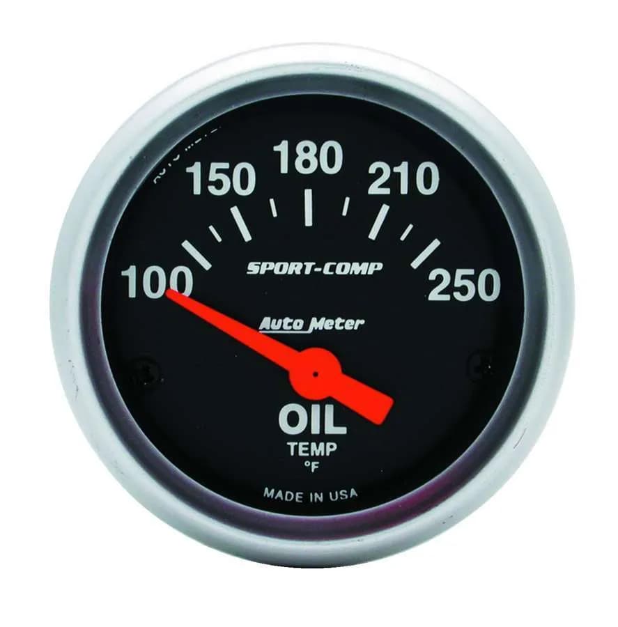 2-1/16 In. Oil Temperature, 100-250 Fahrenheit, Sport-Comp