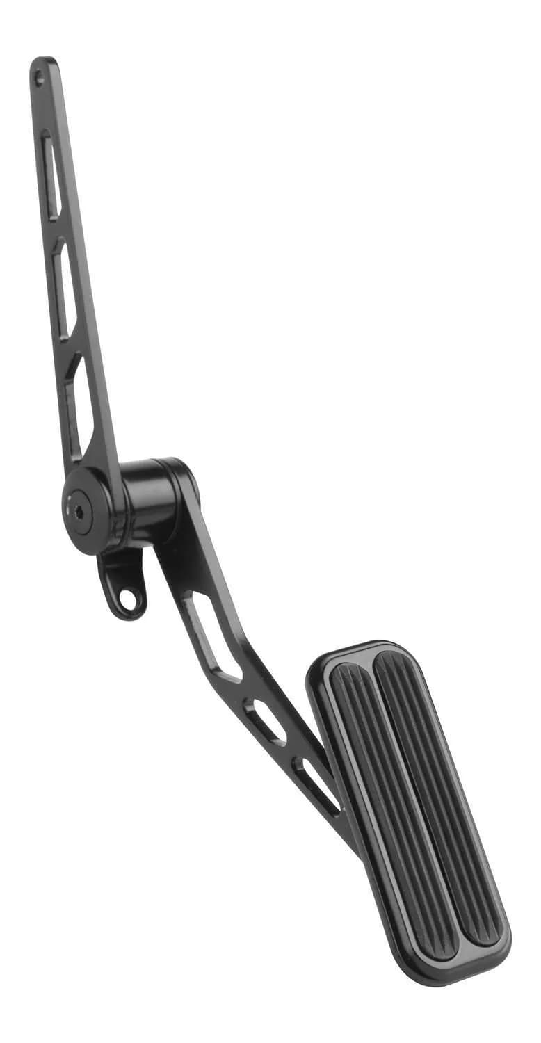 Throttle Pedal Assembly; Midnight Series Black Steel; Spring Loaded; Splined Lower Arm; Incl. Mounting Bracket; w/Rubber Insert; Steel;