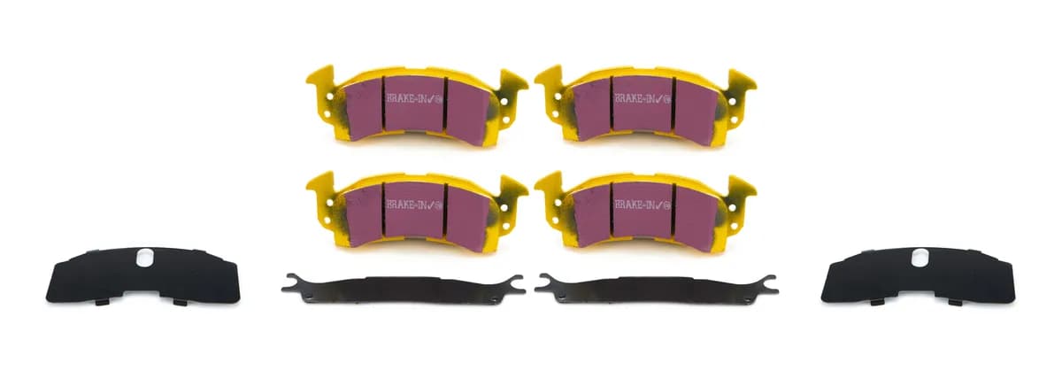 Yellowstuff Street And Track Brake Pads; FMSI Pad No. D052; Vented; 278mm Dia.; 52mm Height; 32mm Thick; 70.6mm Center Hole Dia.; Pad Dimensions: 167 x 66 x 13mm;