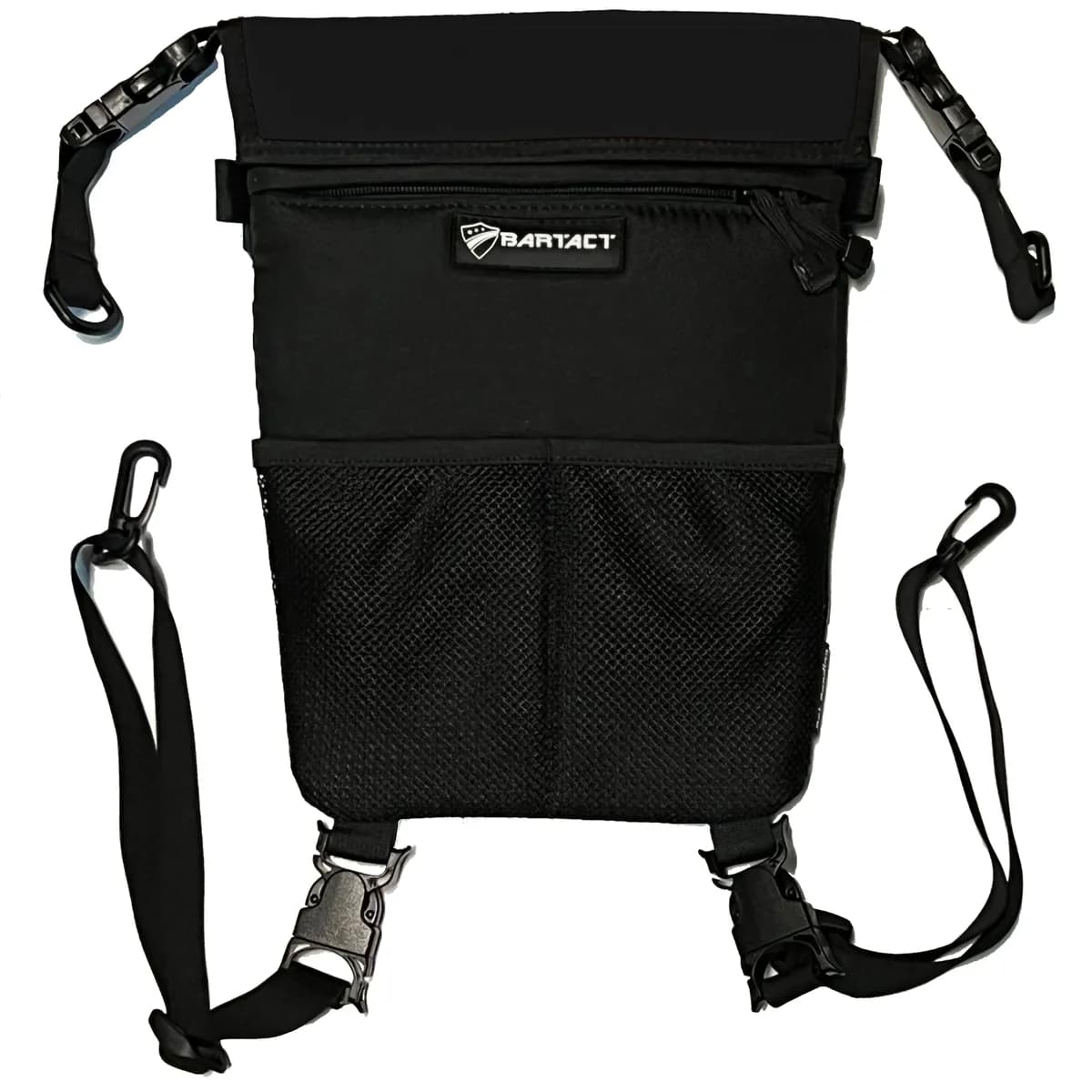 Between Front Seat Storage Bag / Backpack / Seat Back Organizer / Pet Barrier - FABRIC by Bartact - Universal - (Patent Pending)