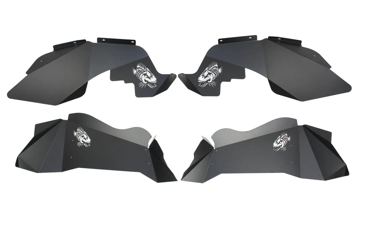Jeep JK Logo Aluminum Inner Fenders 07-18 Wrangler JK Black Powdercoat Fishbone Offroad