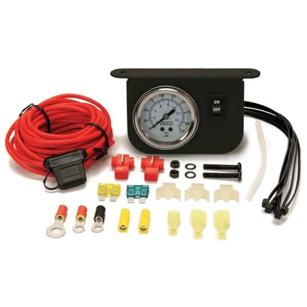 Illuminated Dash Panel Gauge Kit, Black Face (200 PSI, 30 Amp)