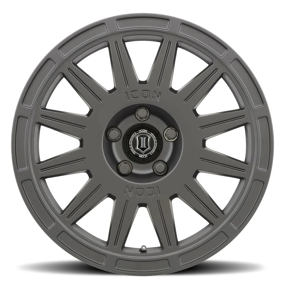 ICON Alloys Ricochet, Satin Black, 17 x 8 / 5 x 100, 38mm Offset, 6" BS