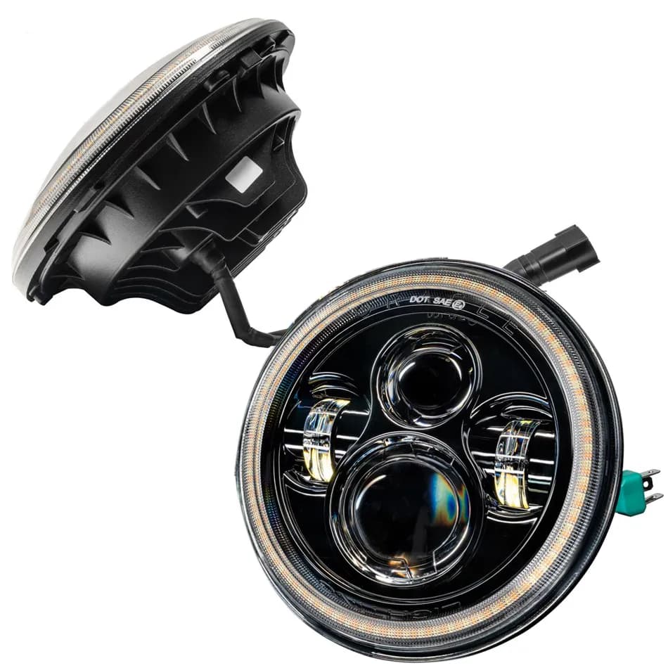2007-2018 Jeep Wrangler JK Switchback LED Halo Headlights- DRL and Turn Signal
