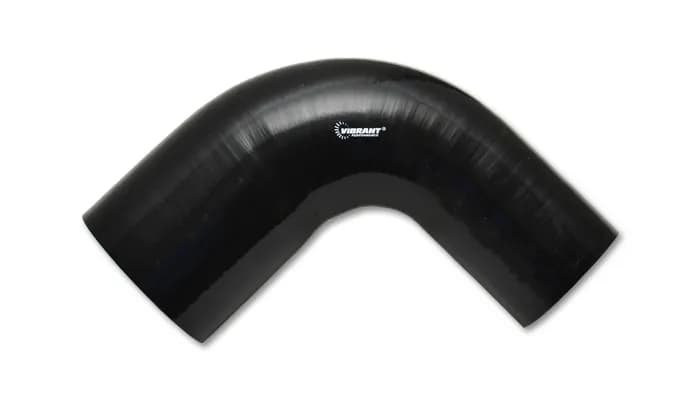 90 Degree Reducer Hose Coupler; 3 in. Inlet ID; 3.5 in. Outlet ID; 4 in. Leg Length From Tangent; 3.5 in. Centerline Radius; 25 PSI Maximum Operating Pressure; Black;