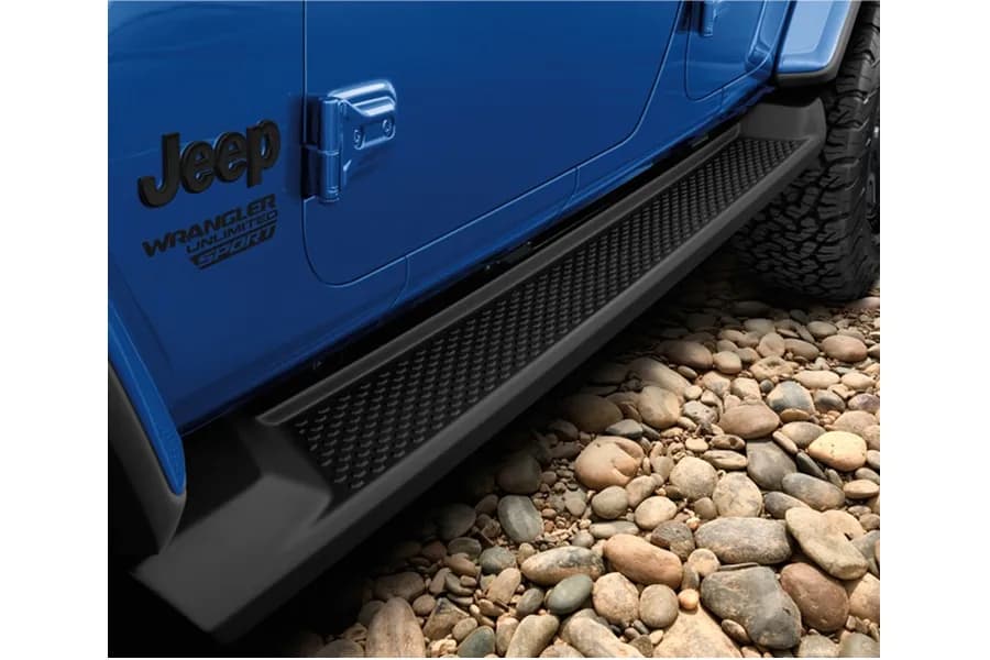 82215164ab - Mopar OEM Side Steps Blk JL 4dr