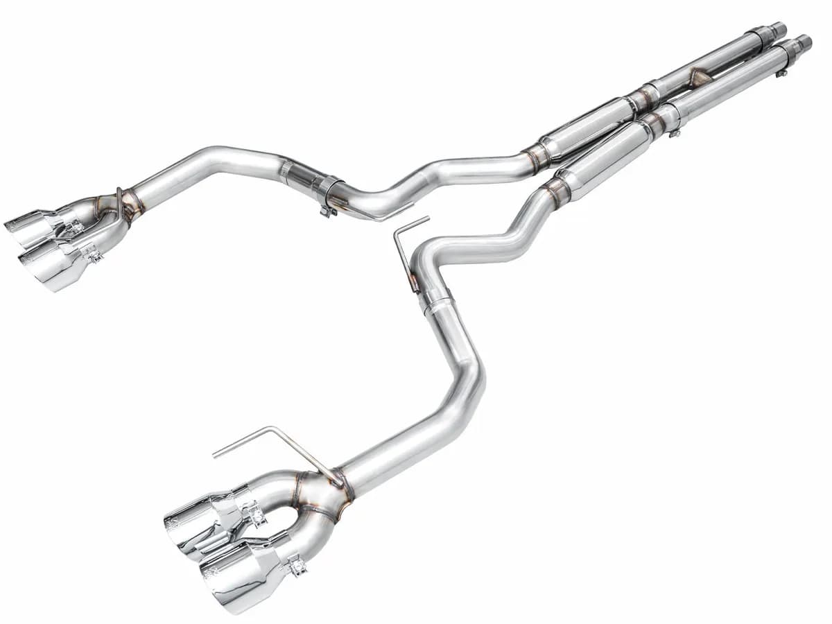 AWE SwitchPath™ Exhaust for S650 Ford Mustang GT Fastback - Quad Chrome Silver Tips