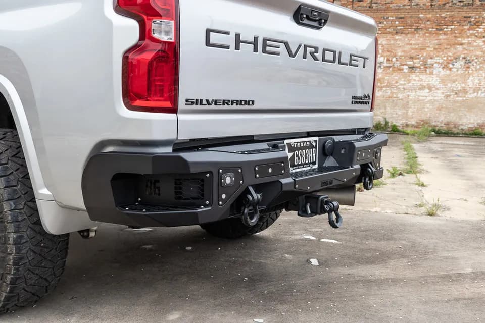 Freedom Rear Bumper For 2020-2026 Silverado/Sierra 2500/3500 HD Sensor Cutouts Texture Black Powdercoat Bodyguard Bumpers