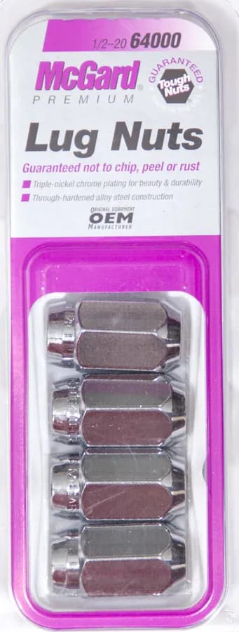 Hex Lug Nut 1/220 Cone Seat 13/16 Hex 1.5 in Oal Chrome (4 Pk)
