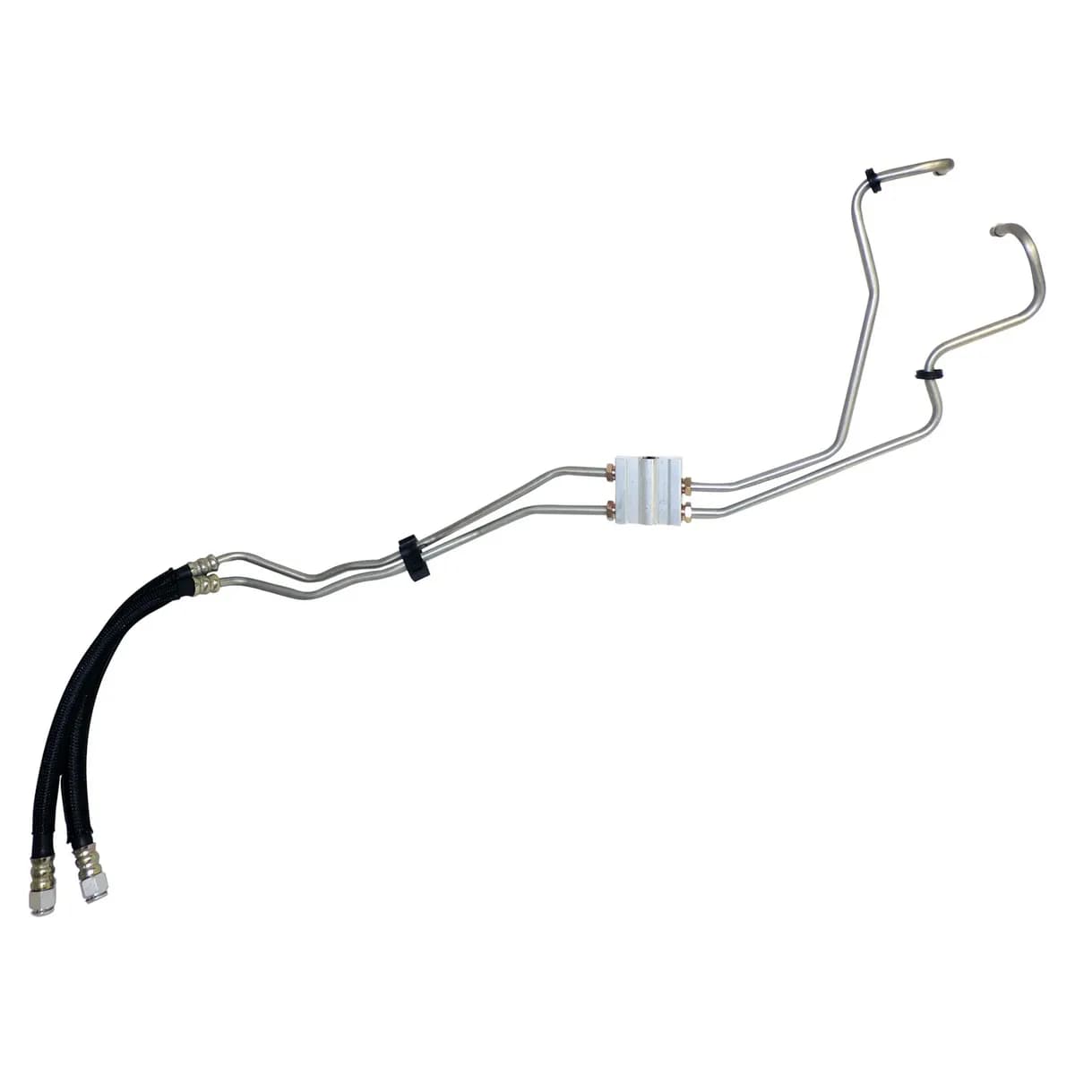 Transmission Cooler Hose Set Jeep Dodge 2008-2012 KK Liberty 2007-2011 KA Nitro w 42RLE Transmission Transmission Cooler Supply and Return Hose Set Connects to the Transmission at one end and to the Line Set near the Radiator at the other end Includ
