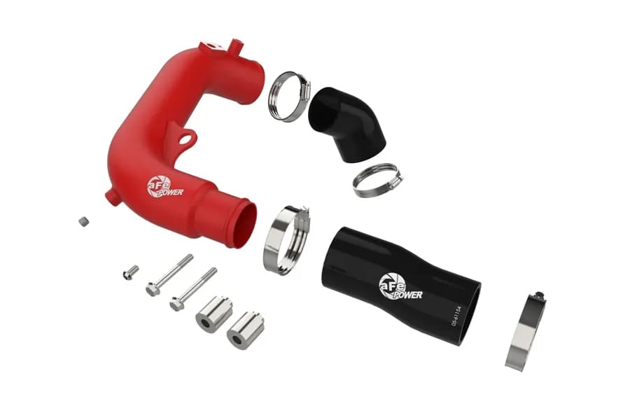 aFe Power - BladeRunner 2-1/2 IN Aluminum Hot Charge Pipe Red Jeep Wrangler (JL) 24-25 L4-2.0L (t)