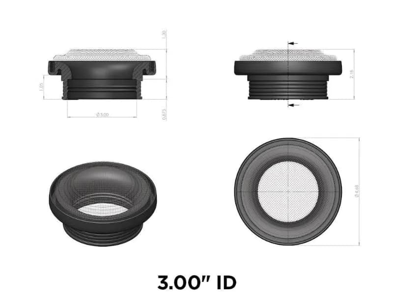 Turbo Screen 4.0 Inch Black Stainless Steel Mesh WStainless Steel Clamp SANDB