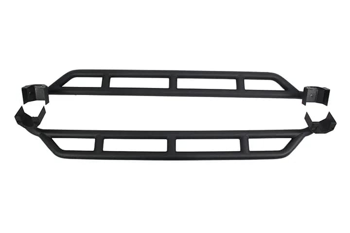 Jeep JK Rock Sliders 4 Door 07-18 Wrangler JK Unlimited Steel Black Textured Powdercoat Fishbone Offroad
