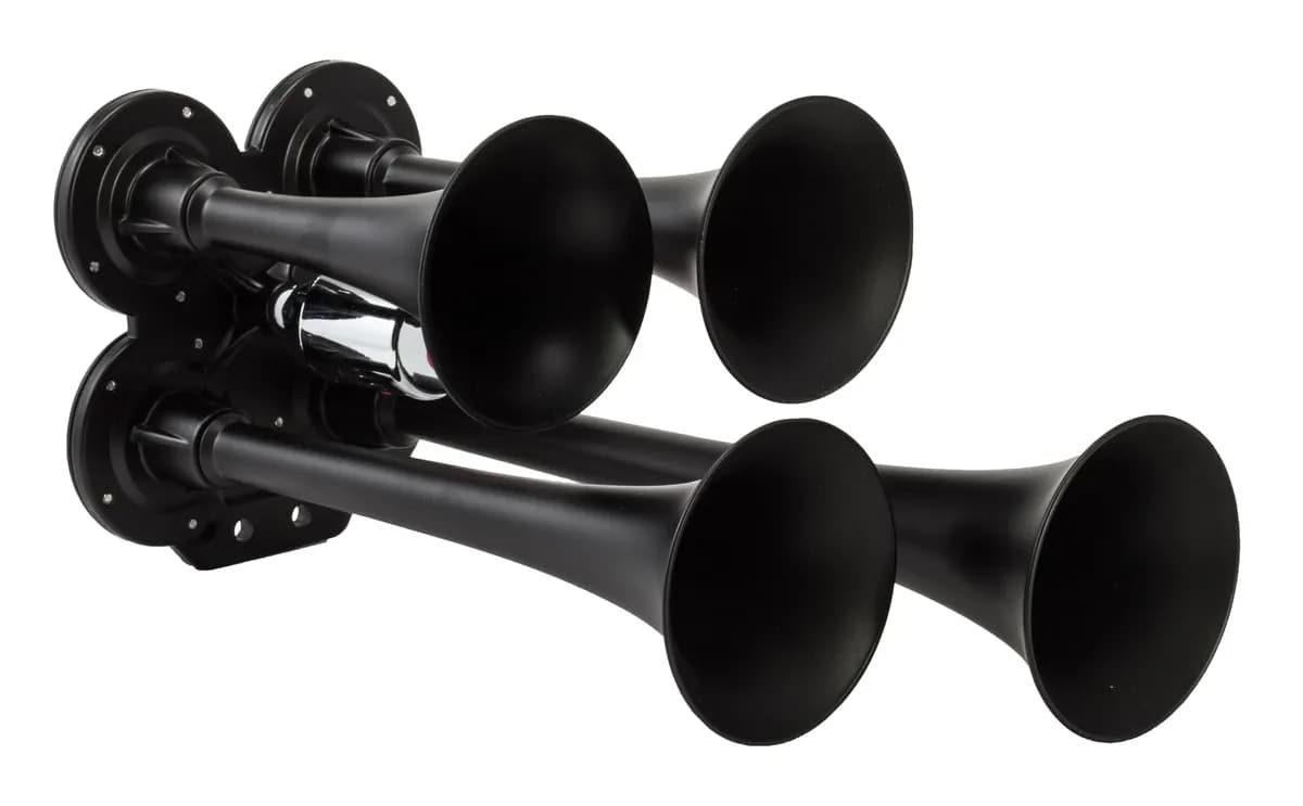 Black Quad Horn; 12.5 in. / 10 in. / 7.5 in. / 6 in. Trumpets; XRC2.0 Coated Zinc Alloy;