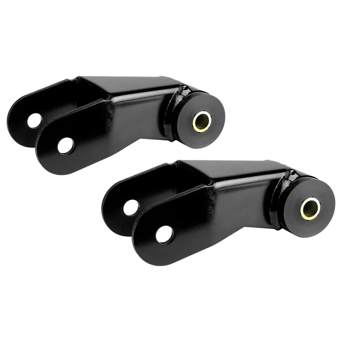 XJ Cherokee Boomerang Leaf Spring Shackles 5in Incl. Urethane Bushings and Hardware RockJock 4X4