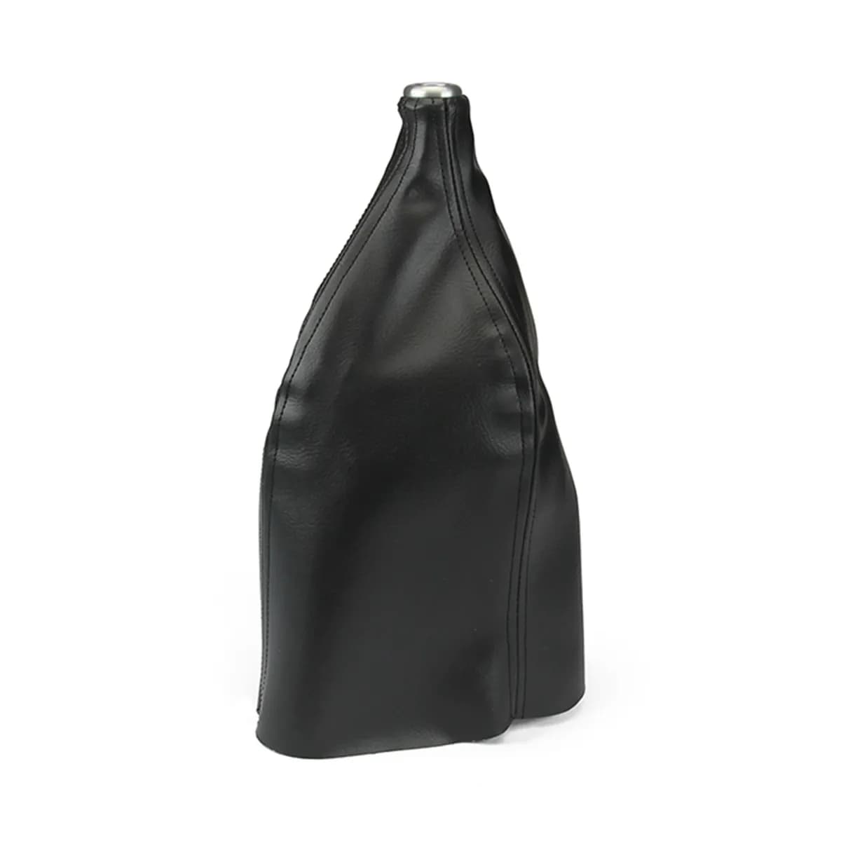 Deluxe Top Rectangular Boot; Billet Aluminum Boot Bezel; 5/8 in.; Sliding Brushed Finish w/Black Deluxe Top Rectangular Vinyl Boot; No Boot Ring For The Floor;