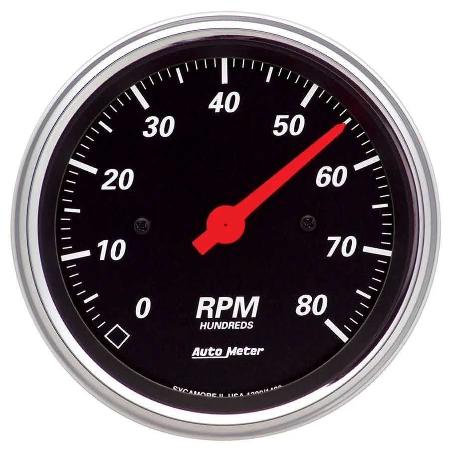 Gauge, Tachometer, 3 3/8", 8k RPM, In-Dash, Designer Black