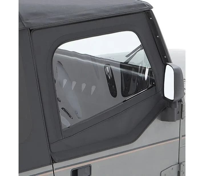 Square Upper Half Doors Rear Corner Jeep 1988-1995 Wrangler YJ Fits original factory hardware or Replace-A-Top Black Denim Bestop