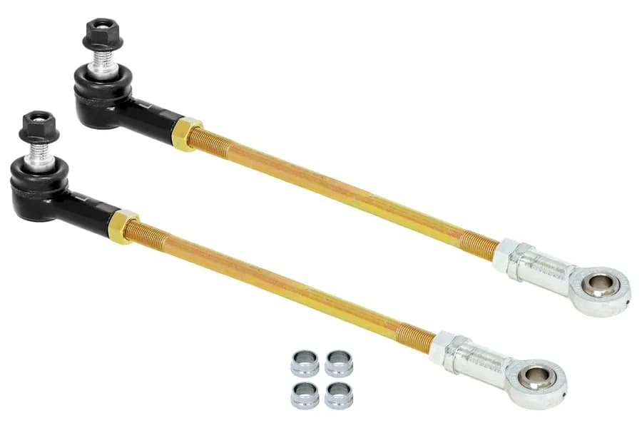 Adjustable Sway Bar End Link Kit for JT Rear (12 1/2 Inch Long Rods Sealed Rod Ends Thru-Bolt Heims Jam Nuts Misalignment Spacers pair) RockJock 4X4