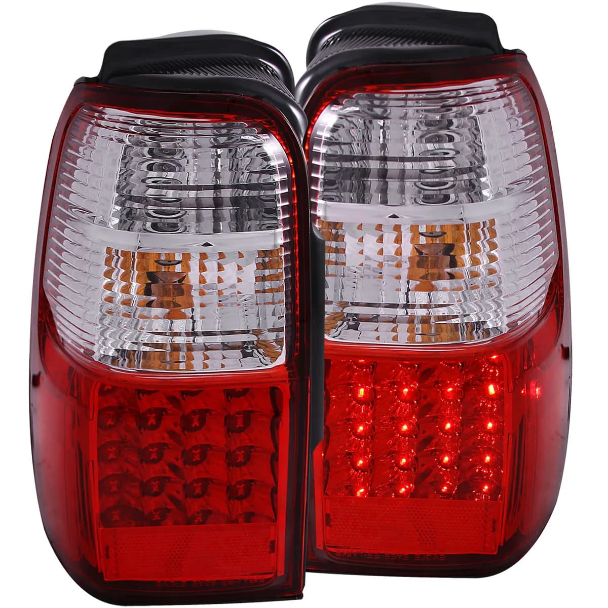 Toyota 4runner 01-02 LED Tail Lights Chrome Red/Clear Lens