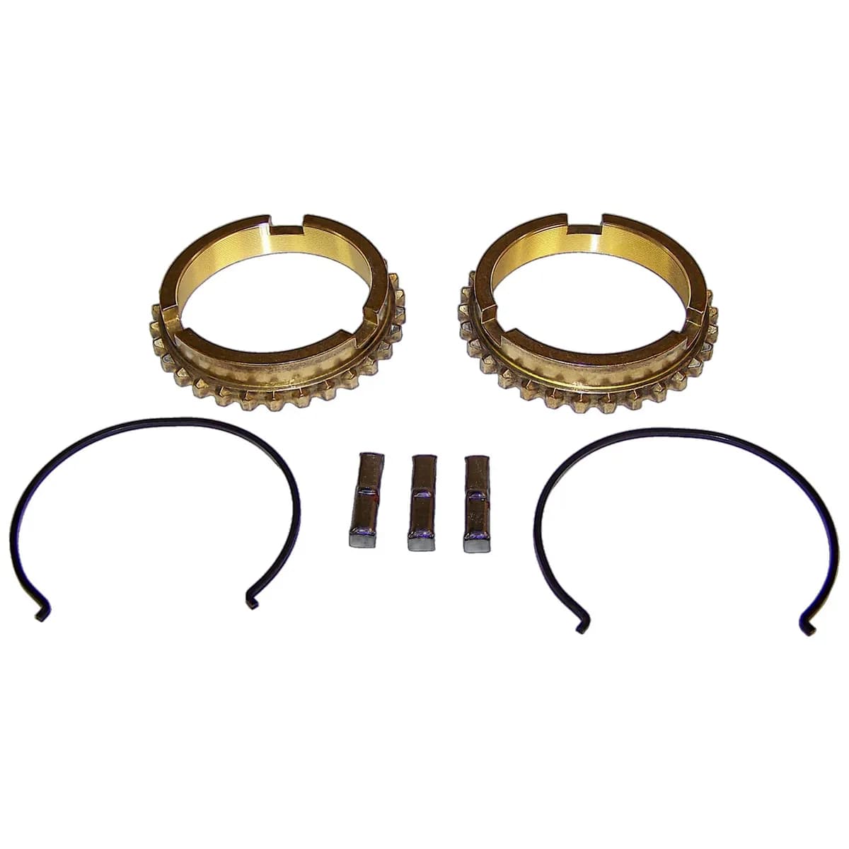 1945-1949 CJ-2A;1948-1953 CJ-3A;1950-1952 M38;1952-1963 M38A1;1953-1968 CJ-3B;1955-1971 CJ-5;1955-1971 CJ-6;1956-1964 FC150;1957-1964 FC170;1966-1971 C101 Commando;w/ T90 Transmission; Includes 2 Blocking Rings 3 Keys and 2 Springs