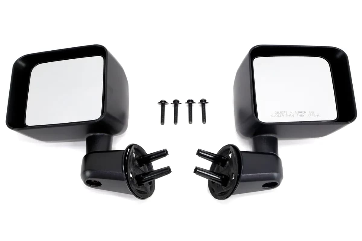 Jeep Mirror Replacement Set For Jeep 2007-2018 Wrangler JK Without Power Mirrors Black ABS Composite Bestop