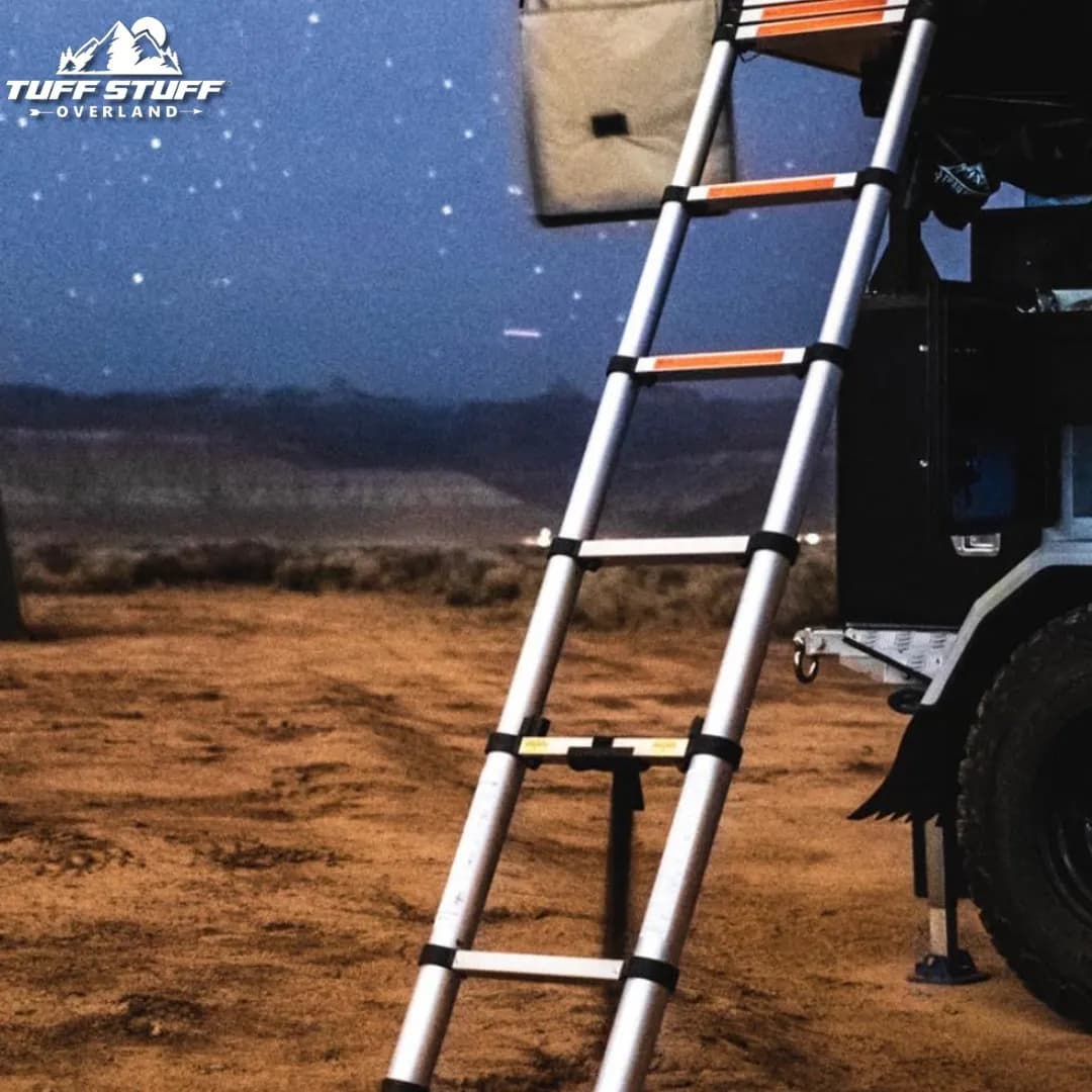 Tuff Stuff Overland Ts-Ldr-Tele-2.6m Roof Top Tent Telescoping Extension Ladder, 97 in