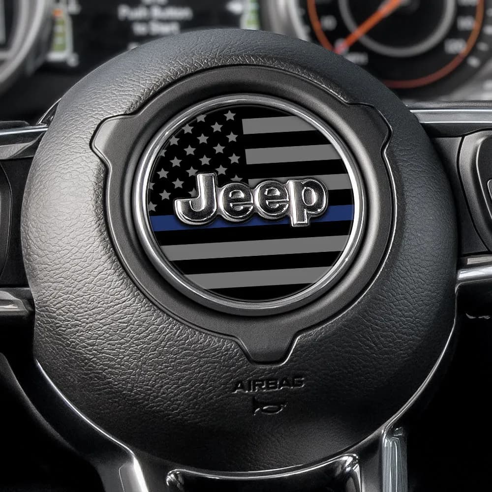 Blackout Thin Blue Line Steering Wheel Decal