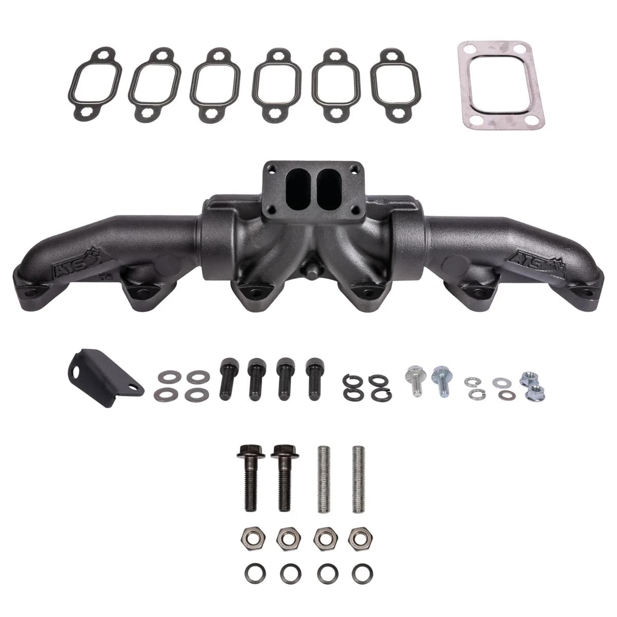 ATS Pulse Flow Exhaust Manifold Kit Fits 1994-2002 5.9L 12V 24V Cummins 3-Pc T4 With Optional Gaskets Premium Hardware