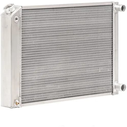 Radiator Dual Pass w/Dual 1 Inch Core 26.50 Inch x 19.50 Inch for LS Swap Qualifier Natural Finish Be Cool Radiator
