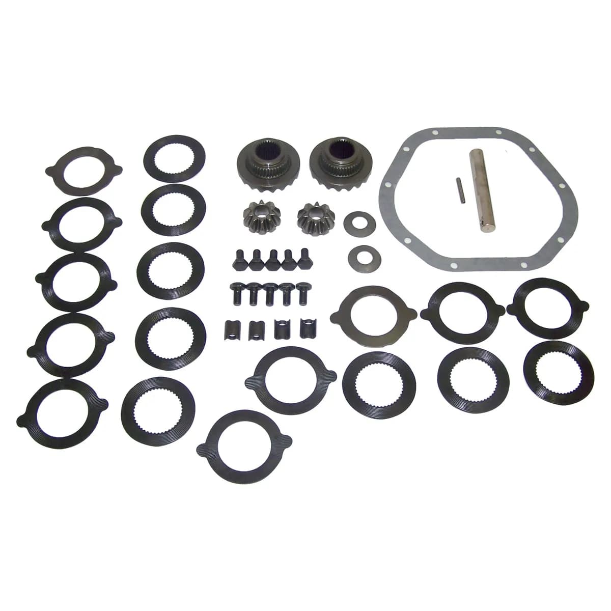 1987-1990 Cherokee XJ w/ Model 44 Rear Axle; Locking; Shaft held w/ roll pin 1986-1992 Comanche MJ w/ Model 44 Rear Axle; Locking; Shaft held w/ roll pin 1987-1995 Wrangler YJ w/ Model 44 Rear Axle; Locking; Shaft held w/ roll pin 1997-2006 Wrangler TJ