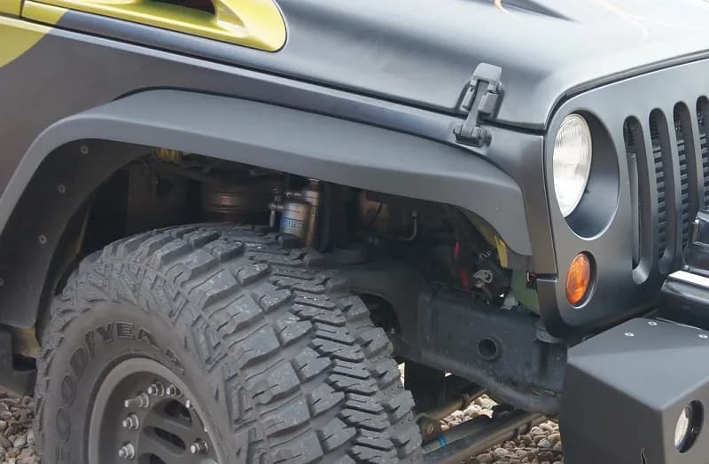 Nemesis Industries Odyssey Front Flare w/Skeletos, Semi Gloss Black Powder Coating - Aluminum - JK