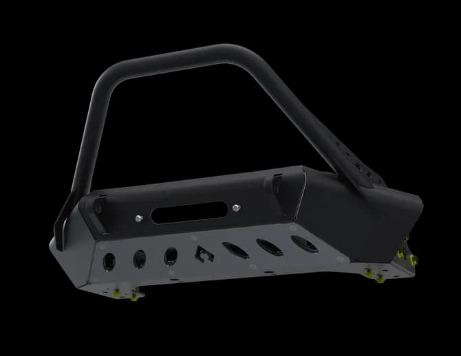 07-Up Jeep Wranger/Gladiator High Clearance Front Bumper With Hoop Powdercoat Black Steel