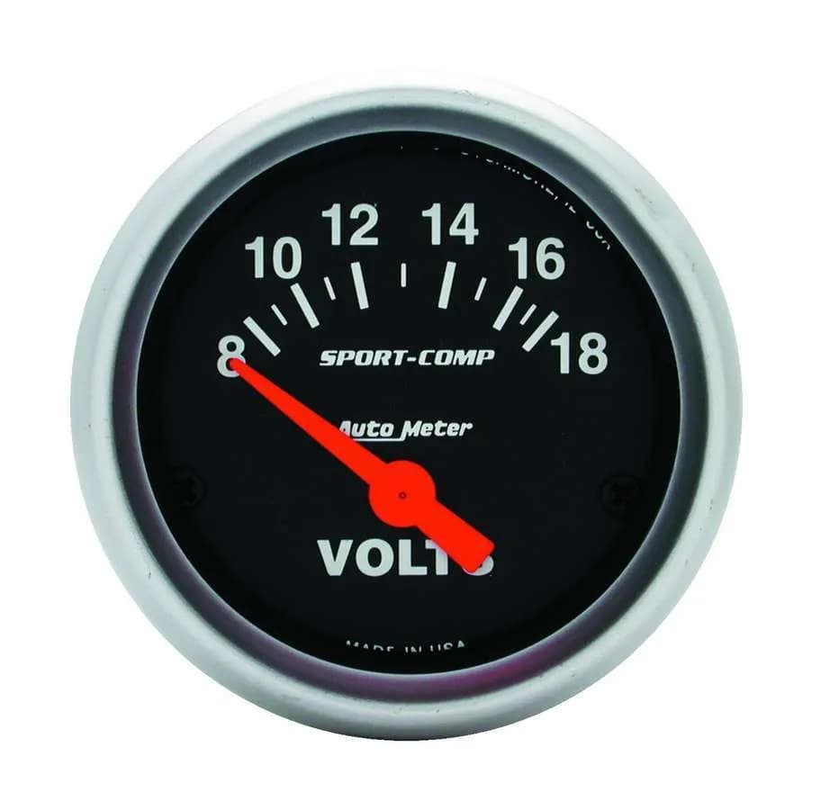 Gauge, Voltmeter, 2 1/16", 18V, Elec, Sport-Comp