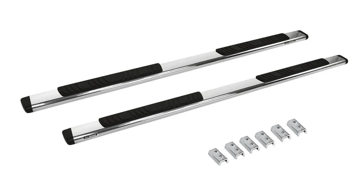 Go Rhino 685404580PS - 5 OE Xtreme Low Profile Side Steps with Mounting Brackets Kit - Polished Stainless Steel