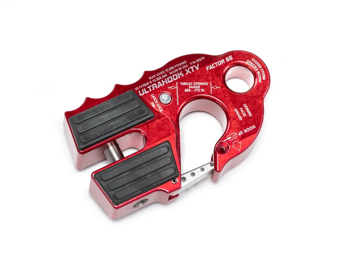 Factor 55 00275-01 Ultrahook Xtv Winch Hook With Shackle Mount -- Red