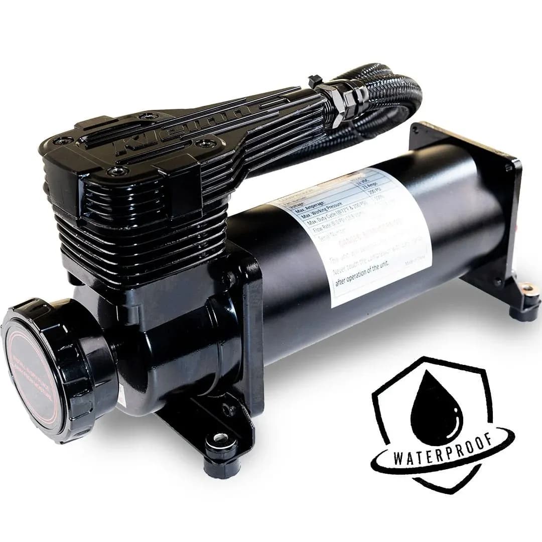 Air Compressor; 200 PSI Maximum Pressure; Waterproof; 100% Duty Cycle; 2.24 CFM; Black;