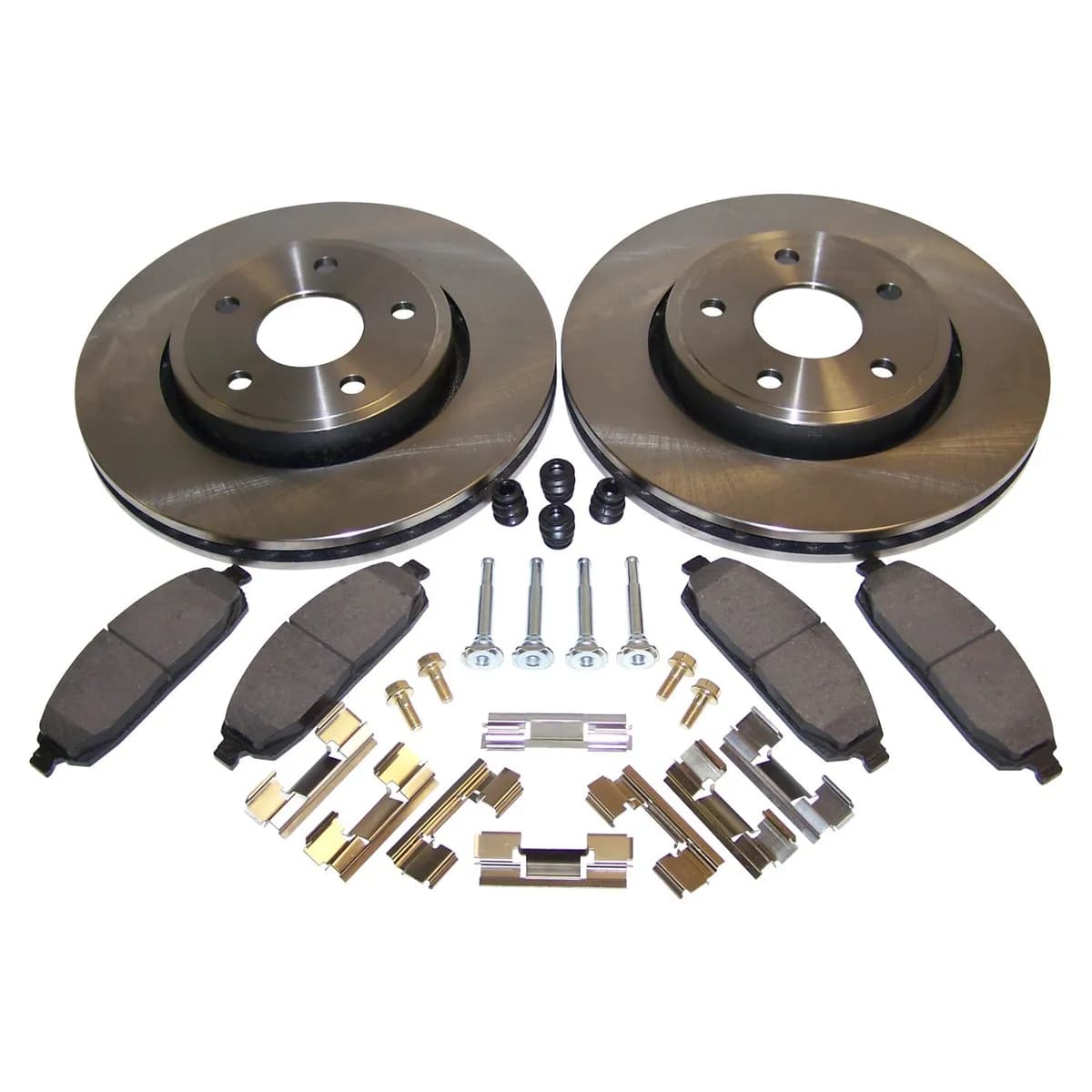 Disc Brake Service Kit; Front; Incl. 2 Drilled And Slotted Rotors/Pad Set/All Hardware;