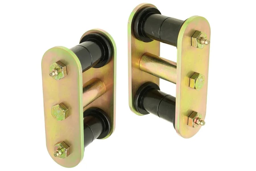 HD Leaf Spring Shackles 87-95 Wrangler YJ Front Includes Urethane Bushings HD Greasable Bolts Pair RockJock 4x4