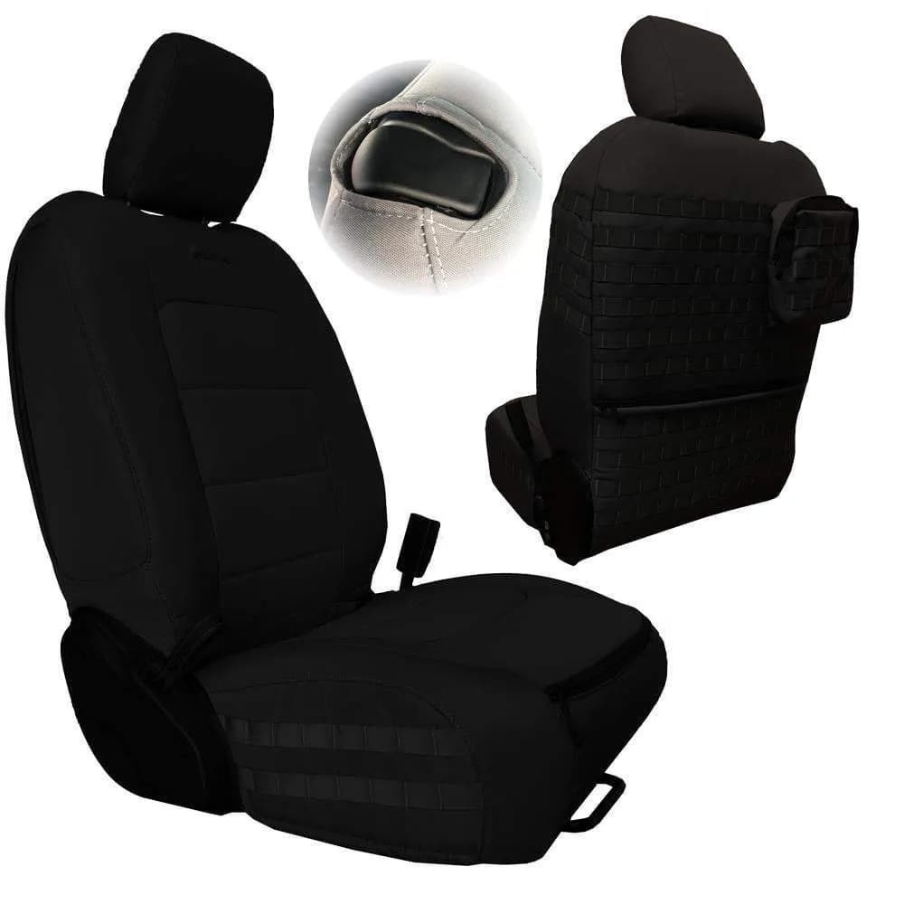 Bartact Tactical Series Front Seat Covers, SRS Air Bag and Non-Compliant - Black/Red
