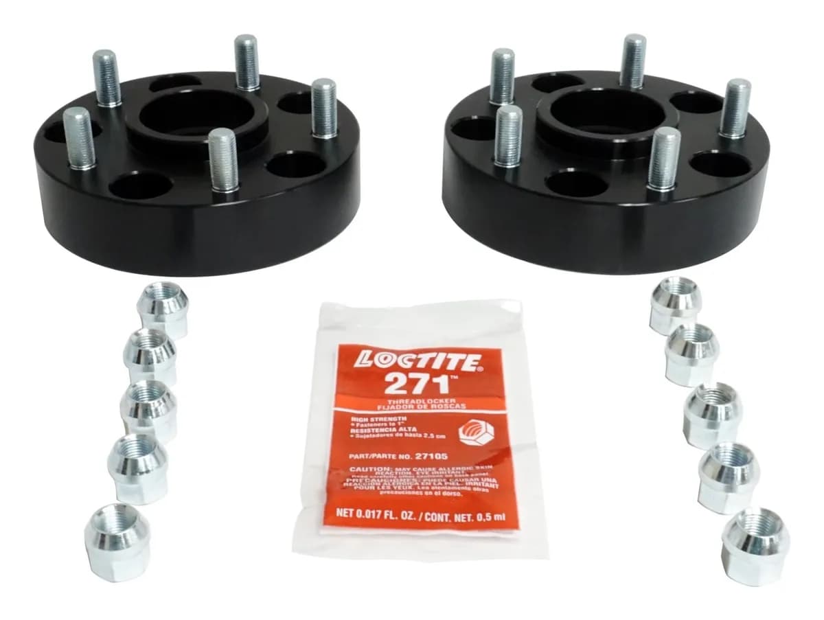 Black Wheel Spacer Set Set of 1-1/2" Thick Wheel Spacers For 5 on 5" Bolt Pattern;includes (2) 1-1/2" Thick Gloss Black Anodized Wheel Spacers And (10) Nuts;these Wheel Spacer Kits Are Wheel And Hub-Centric.for Replacement Wheel Stud Order Dorman P/N: 610
