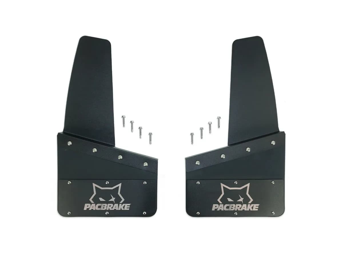 Pacbrake Kickback Mud Flap Set Universal Black Powder Coated 12 w x 10 l Hp10580-12-10